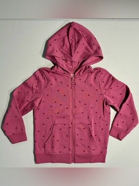 Cat & Jack Pink Heart Zip Hoodie